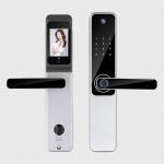 Aluminum Tuya Smart Fingerprint Lock Black Hotel Room Electronic Door Locks for sale