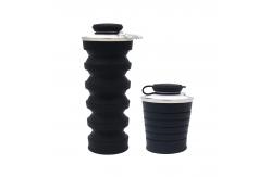 China 500ml Newest Bpa Free Black Portable Silicone Collapsible Water Bottle supplier
