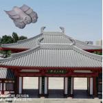 Eaves Japanese Ceramic Roof Tiles Traditional Clay Tiles Temple Garden for sale