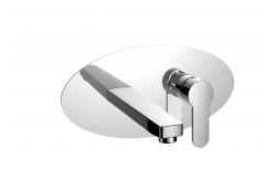 China Round Panel Single Handle Wall Mounted Mixer Tap Shower Mixer Ceramic Cartridge supplier