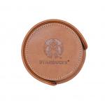 Circular Fancy Stationery Items PU Leather Coasters For Home / Office / Cafe for sale