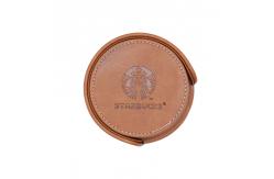China Circular Fancy Stationery Items PU Leather Coasters For Home / Office / Cafe supplier