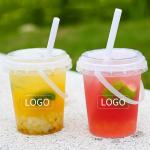 Custom Printed 12 Oz Pp Cup Clear Plastic Cups Fruit Yogurt Salad Bucket Cup for sale