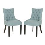 High back wing back and tufted design fabric dining chair with button tufted for sale