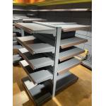 Multilayer Supermarket Convenience Store Product Display Steel Wood Shelf Customization for sale