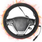 Graphene Heated Steering Wheel Cover Far Infrared PU Leather Material ODM for sale