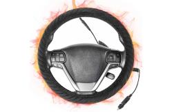 China Graphene Heated Steering Wheel Cover Far Infrared PU Leather Material ODM supplier