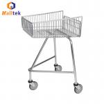 Small Grocery Shopping Trolley Carts Custom Logo Printing With 3 Wheels for sale