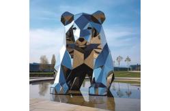 China China Sculpture Decoration Polished Stainless Steel Bear Sculpture supplier