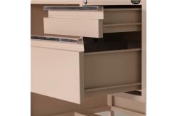 China Modern MDF Board L Shaped Office Desk Three Drawer Office Desk supplier