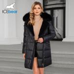 Luxurious Real Fox Fur Collar Mid Length Down / Cotton Jacket With Oblique Placket Design Showcasing Unique Elegance for sale