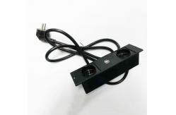 China Black European Power Outlet Office Furniture Concealed With Dual USB Socket supplier
