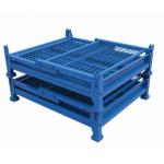 Steel Pallet Box Metal Mesh Container Lockable Storage Roll Wire Mesh Cage