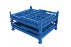 China Steel Pallet Box Metal Mesh Container Lockable Storage Roll Wire Mesh Cage supplier
