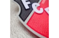 China Durable And Washable Custom Clothing Patches Irregular Shield Plush Chromatically Flocking supplier