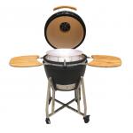 Charcoal Nylon Wheels 22 Inch Kamado Grill Bamboo Shelves And Handle