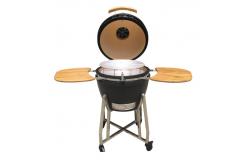 China Charcoal Nylon Wheels 22 Inch Kamado Grill Bamboo Shelves And Handle supplier