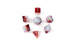 China White plus red ore resin desktop game dice set dnd dice supplier