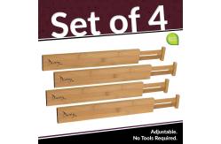 China Set of 4 Bamboo Wooden Adjustable Drawer Divider supplier