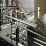 Modern PVD Coated Stainless Steel Handrails with Flat Saddle for Glass Railings