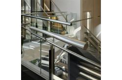 China Modern PVD Coated Stainless Steel Handrails with Flat Saddle for Glass Railings supplier
