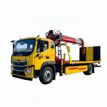 4*2 FOTON 10 Ton Flatbed Trailer With 8 Ton Crane    Tow Truck With  Crane for sale