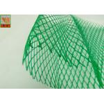 HDPE Diamond Hole Extruded Plastic Netting , Green Protective Plastic Mesh Sleeve for sale
