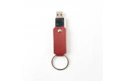 China Customizable Logo Print / Embossing Leather Memory Stick With 10mb/S Writing Speed supplier
