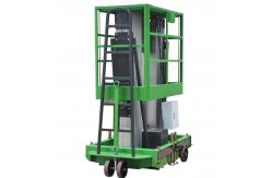 China 14 Meters 200kg Load Capacity Vertical Lifting Platform Double Mast Manual Pushing supplier