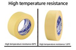 China Rubber Yellow Crepe Paper Adhesive Colorful Masking Tape supplier