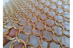 China Rose Gold Metal Ring Mesh Curtain 15mm For Architecture Design supplier