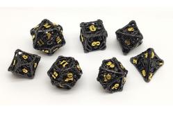 China Odorless Portable DND Dice Metal , Hand Carved Black RPG Dice supplier