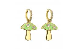 China Cute Enamel Gold Plated Drop Earring Mushroom Dangle Earrings supplier