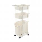 Stackable 72cm 2 Tier Plastic Laundry Hamper With Wheels