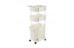 China Stackable 72cm 2 Tier Plastic Laundry Hamper With Wheels supplier