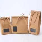 Biodegradable Food Safe Medium 250g Kraft Paper Gift Bags for sale