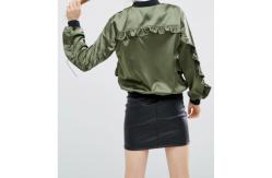 China Blank Ruffle Satin Ma1 Bomber Jacket With Pocket OEM Service Available supplier