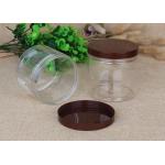 Various Shape Clear Pet Jars With Colourful Cap For Nuts / Snack Packaging for sale