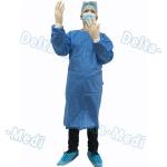 Blue Disposable Surgical Gown , SMS Surgeon Gown With Hand Towels for sale
