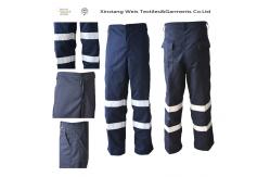 China High Vis 65% Polyester 35% Cotton Double Reflective Tape 260gsm Work Pants supplier