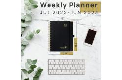 China 8.5'' x 6.5'' Hardcover Planner Jul. 2023 - Jun. 2023 Customisable Black supplier