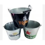 5L Large Beer Ice Bucket Galvanized Beer Buckets With Bottle Opener for sale