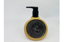 China 2N1 Kitchen Utensil Caddy Polyresin Soap Dispenser With Cleaning Ball On Side Pocket supplier