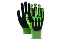 China Durable Nylon TPR Gloves Impact Resistant Knuckle Guard Gloves Enhanced Visibility supplier
