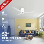 52 Plastic Ceiling Fan With Timer White Modern Low Profile Led Ceiling Fan for sale
