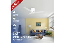 China 52 Plastic Ceiling Fan With Timer White Modern Low Profile Led Ceiling Fan supplier