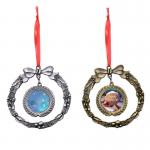 Personalized Christmas Ornaments Wreath Shape Sublimation Blank Christmas Decorations Xmas Tree & Pendant Ornaments For Thermal Transfer Print for sale