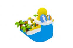 China 1000D Fireproof Commercial Inflatable Water Slides Yellow Duck PVC Pool For Kids supplier