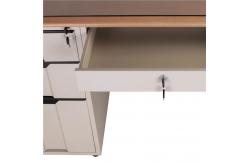 China Multi Drawers Wood Steel Top Single Side Computer Desk Single Table Desk supplier