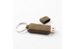 China Graded A Full Memory Leather USB Flash Drive With Custom Logo Printing supplier